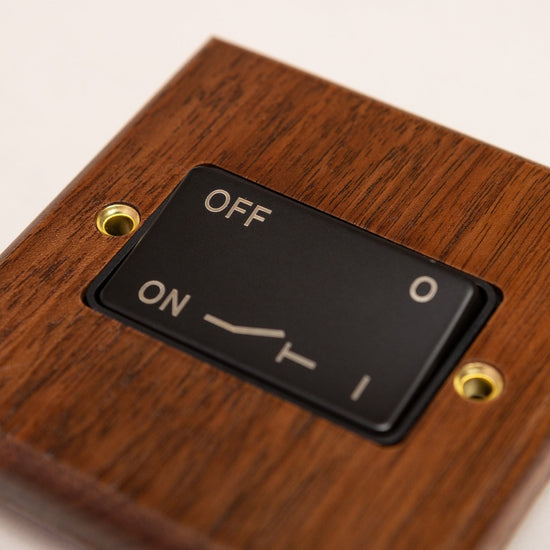 Black Walnut Switches and Sockets - W Series - Brass bee