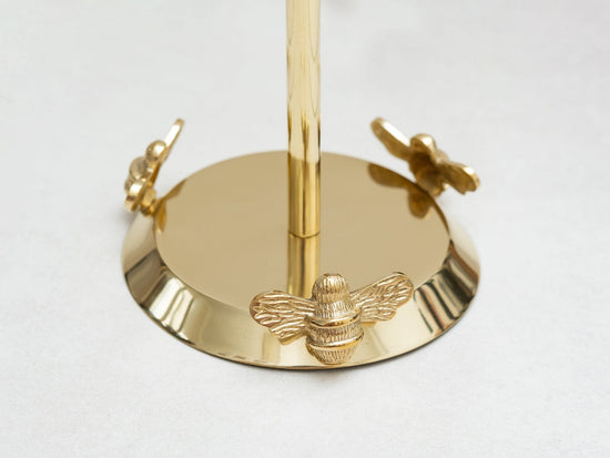 Brass bee Toilet Roll stand with 3 bee - Brass bee