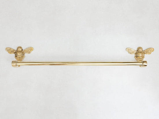 Brass bee Towel Rail with Bee - Brass bee