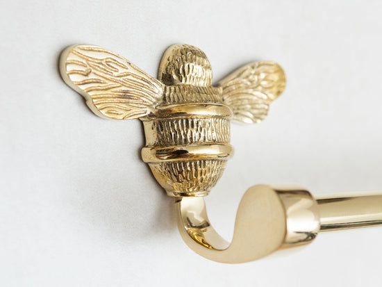 Brass bee Towel Rail with Bee - Brass bee
