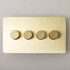 Foundry Series Knurled Toggle Switches and Sockets – Satin Brass - Brass bee