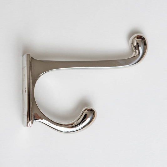 Solid Brass square Coat Hook - Nickel Finish