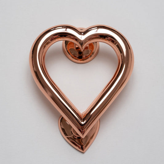 Brass Love Heart Door Knocker - Rose Gold Finish - Brass bee