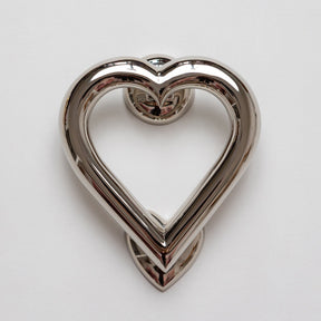 Brass Love Heart Door Knocker - Nickel Finish - Brass bee