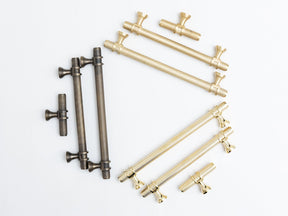 Solid Brass Knurled Kitchen Pull Handles & Knobs - Brass bee