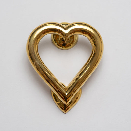 Brass Love Heart Door Knocker - Brass Finish - Brass bee