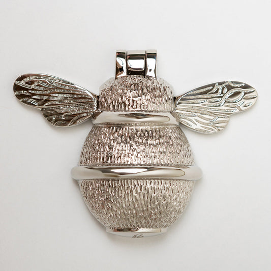 Brass Bumble Bee Door Knocker - Nickel Finish
