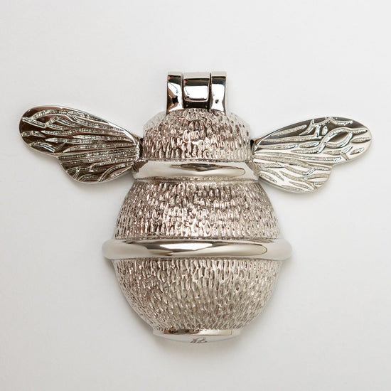 Brass Bumble Bee Door Knocker - Nickel Finish - Brass bee