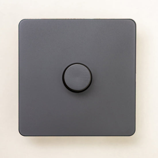 Foundry Series Knurled Toggle Switch and Sockets – Matte Black - Brass bee