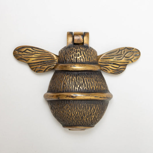 Brass Bumble Bee Door Knocker - Heritage Finish
