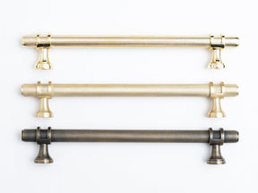 Solid Brass Knurled Kitchen Pull Handles & Knobs - Brass bee