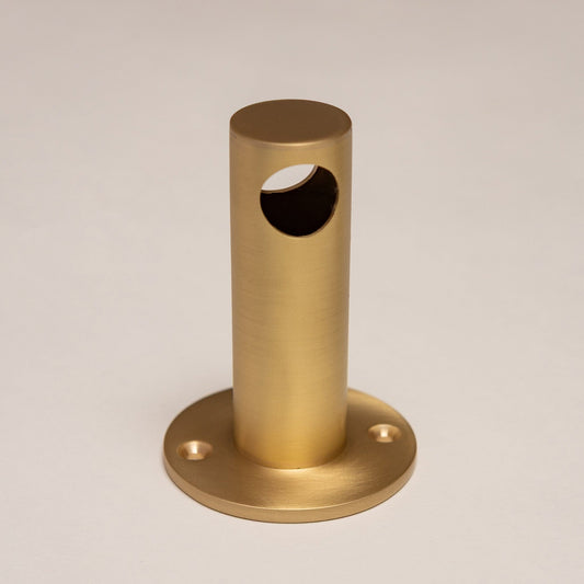Satin Brass Hook Rail with 3 Brass hooks - Solid Brass - Brass bee