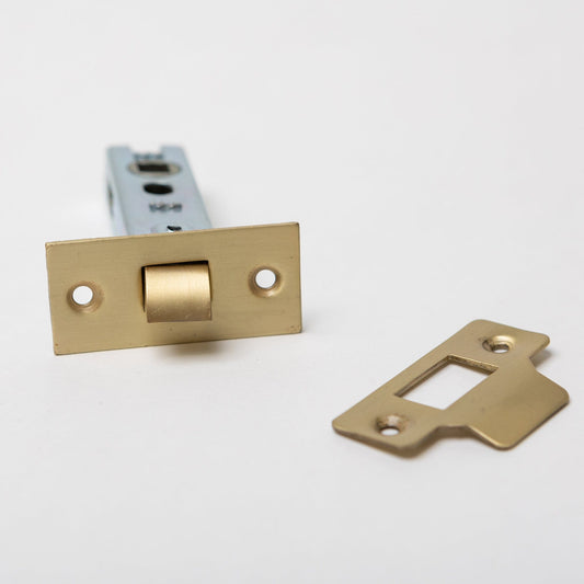Satin Brass Straight Knurled Lever Handles - Solid Brass