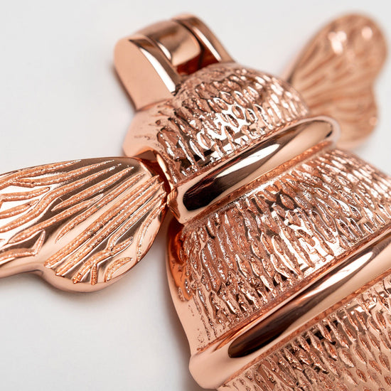 Brass Bumble Bee Door Knocker - Rose Gold Finish - Brass bee