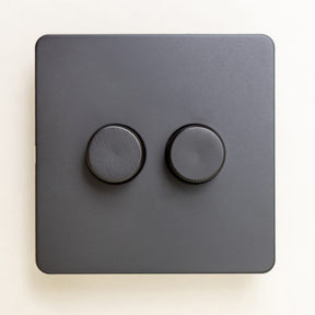 Foundry Series Knurled Toggle Switch and Sockets – Matte Black - Brass bee