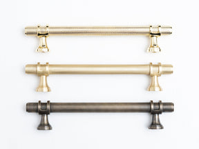 Solid Brass Knurled Kitchen Pull Handles & Knobs - Brass bee