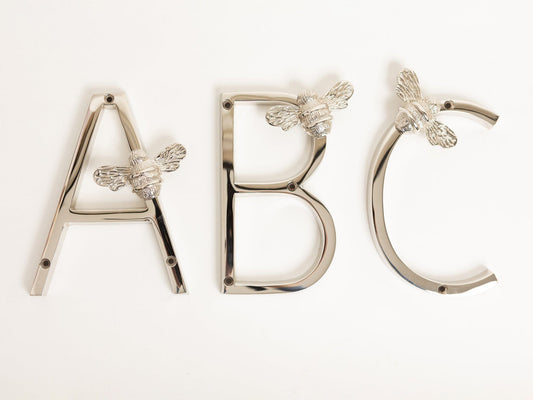 Brass bee Premium House Letters with Bee - 5 Inch - Brass bee