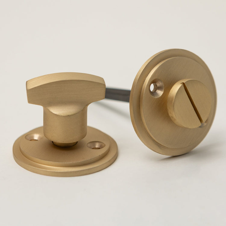 Georgian Door Knobs - Ebonised & Satin Brass (Pair) | Thumbturns & Latches