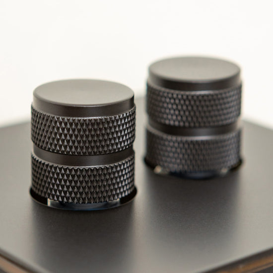 Foundry Series Knurled Toggle Switch and Sockets – Matte Black - Brass bee