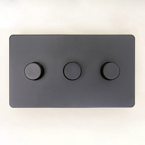 Foundry Series Knurled Toggle Switch and Sockets – Matte Black - Brass bee
