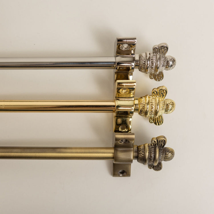 Antique Brass Stair Rods with Brass Bee Finials (Preorder 3-4 weeks)