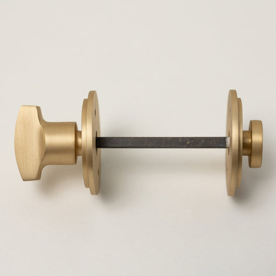 Satin Brass Straight Knurled Lever Handles - Solid Brass - Brass bee