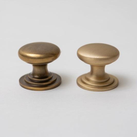 Solid Brass Victorian Kitchen Cabinet Knobs and Round Cup Pulls