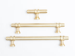 Solid Brass Knurled Kitchen Pull Handles & Knobs - Brass bee