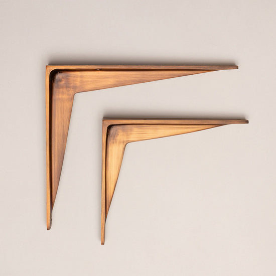 Oiled Bronze Shelf Brackets - Heavy Duty Solid Brass - Brass bee