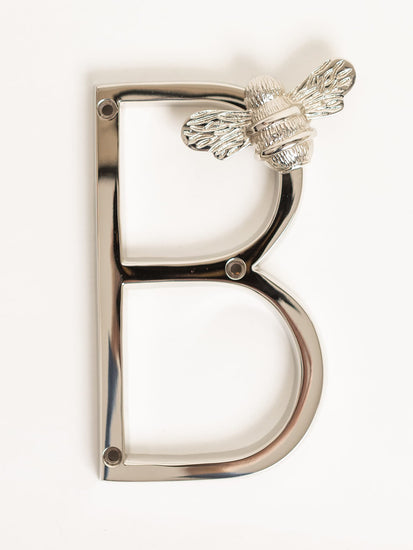 Brass bee Premium House Numbers with Bee in Nickel Finish 0-9 - 5 Inch - Brass bee