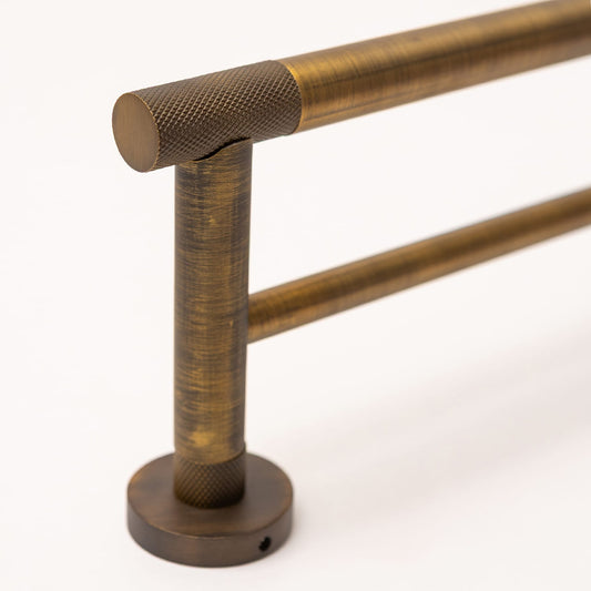 Antique Brass Finish Knurled Bathroom Accessory Range