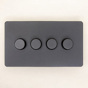 Foundry Series Knurled Toggle Switch and Sockets – Matte Black - Brass bee