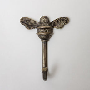 Brass bee Coat Hook - Heritage Finish - Iron - Brass bee