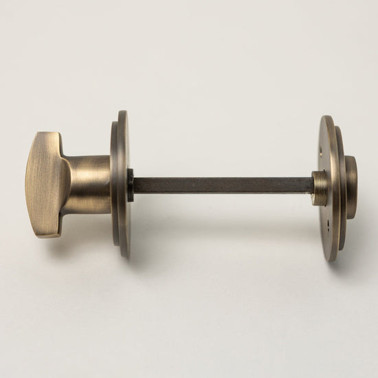 Antique Brass Straight Knurled Lever Handles - Solid Brass - Brass bee