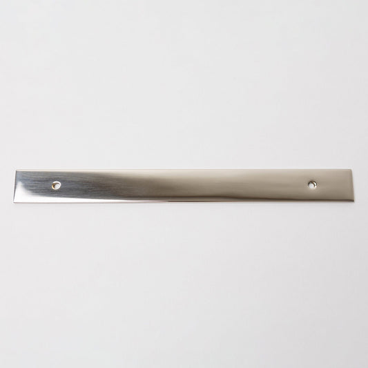 Brass Backplate - Nickel 128mm/160mm hole to hole handles