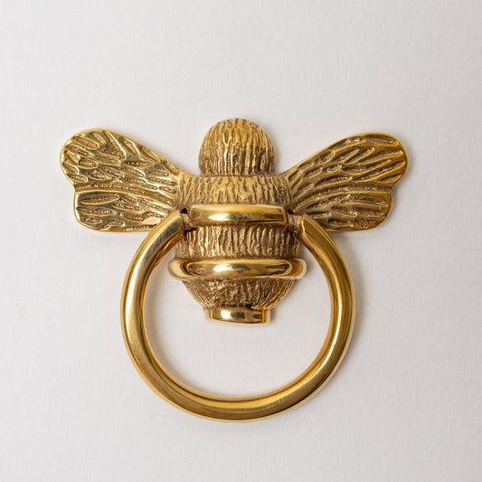 Brass Bee Ring Pull Cabinet Handle - Brass Finish