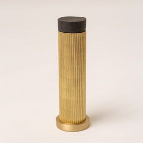 Straight Knurled Door Stop - Satin Brass - Solid Brass - Brass bee