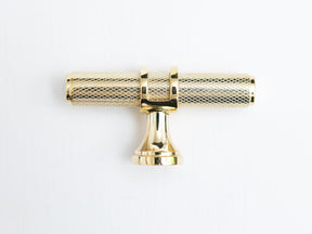 Solid Brass Knurled Kitchen Pull Handles & Knobs - Brass bee