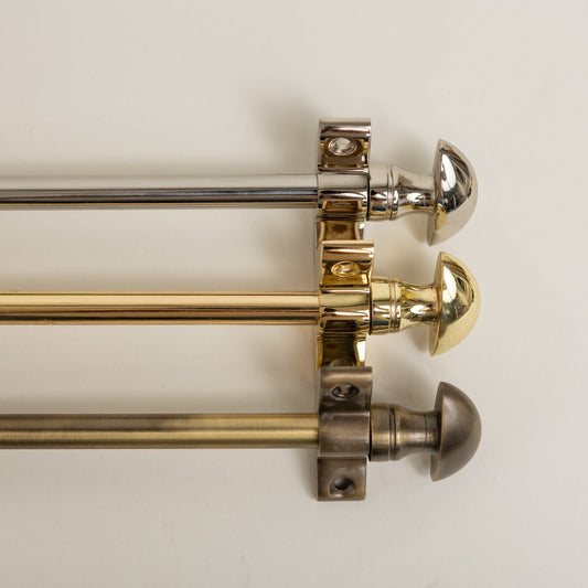 Antique Brass Stair Rods with Mushroom Finials (Preorder 3-4 weeks)