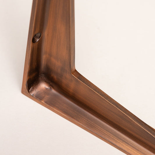Oiled Bronze Shelf Brackets - Heavy Duty Solid Brass - Brass bee
