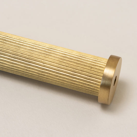 Straight Knurled Door Stop - Satin Brass - Solid Brass