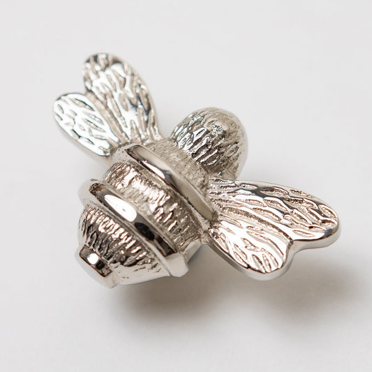 Brass Bee Drawer Cabinet Knob - Nickel Finish