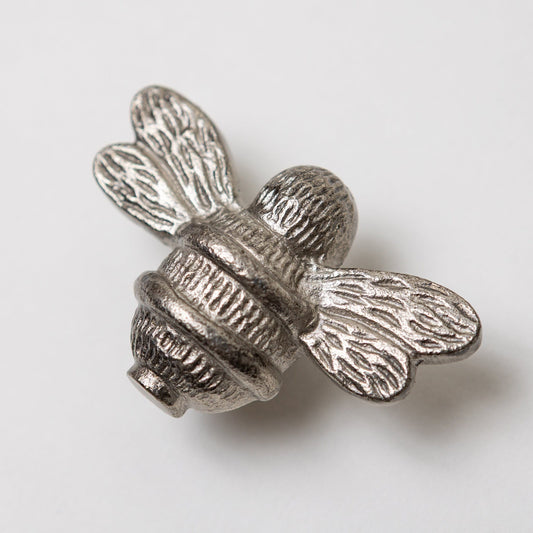 Brass Bee Drawer Cabinet Knob - Pewter Finish - Brass bee