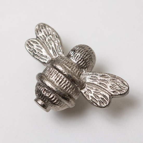 Brass Bee Drawer Cabinet Knob - Pewter Finish - Brass bee