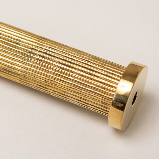 Straight Knurled Door Stop - Polished Brass - Solid Brass - Brass bee