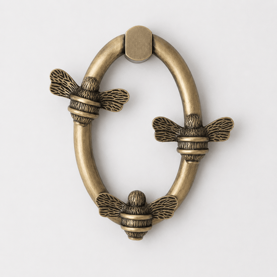 Solid Brass Nectar Bee Door Knockers - Premium Size - Brass bee