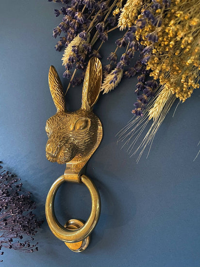 Brass Hare Door Knocker - Brass Finish - Brass bee