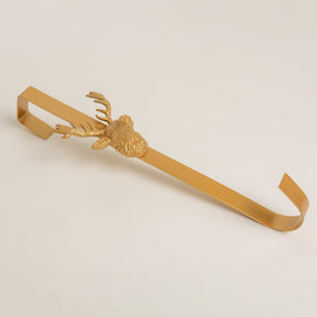 Highland Stag Chrome Gold Finish Wreath Hanger - Brass bee