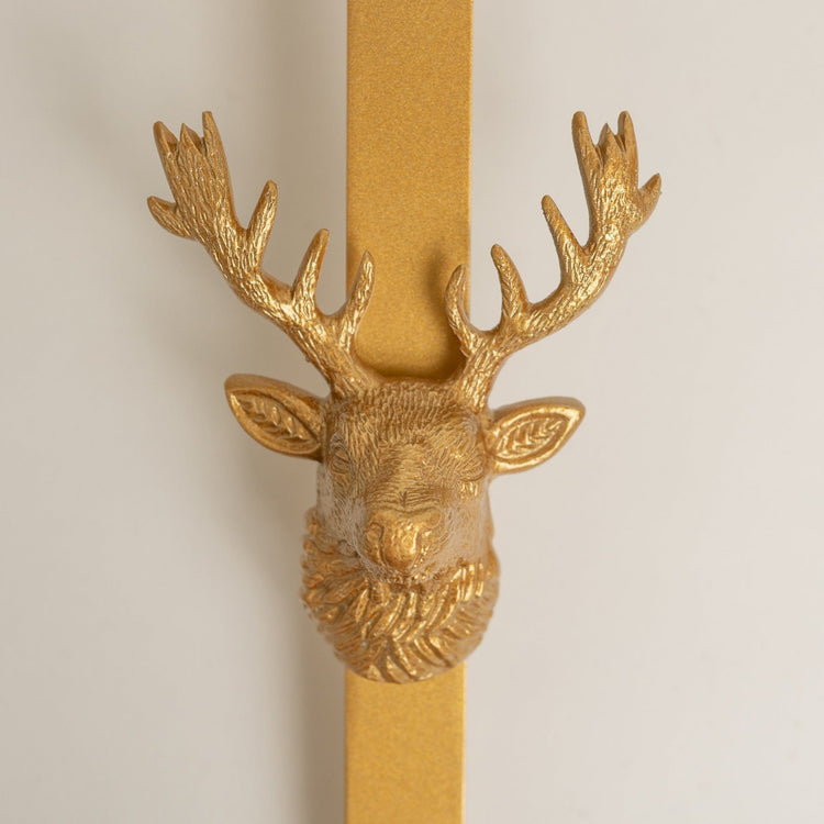 Highland Stag Chrome Gold Finish Wreath Hanger - Brass bee