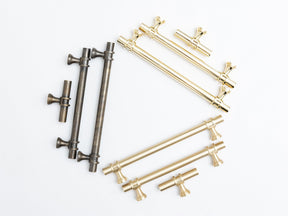 Solid Brass Plain Kitchen Pull Handles & Knobs - Brass bee
